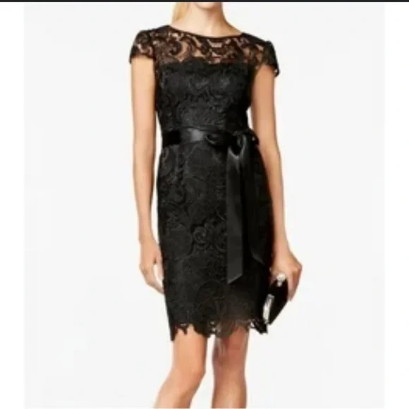 Adrianna Papell | Dresses | Adrianna Papell Black Lace Sheath Midi Dress With Cap Sleeves | Poshmark Adrianna Papell | Dresses | Adrianna Papell Black Lace Sheath Midi Dress With Cap Sleeves | Poshmark